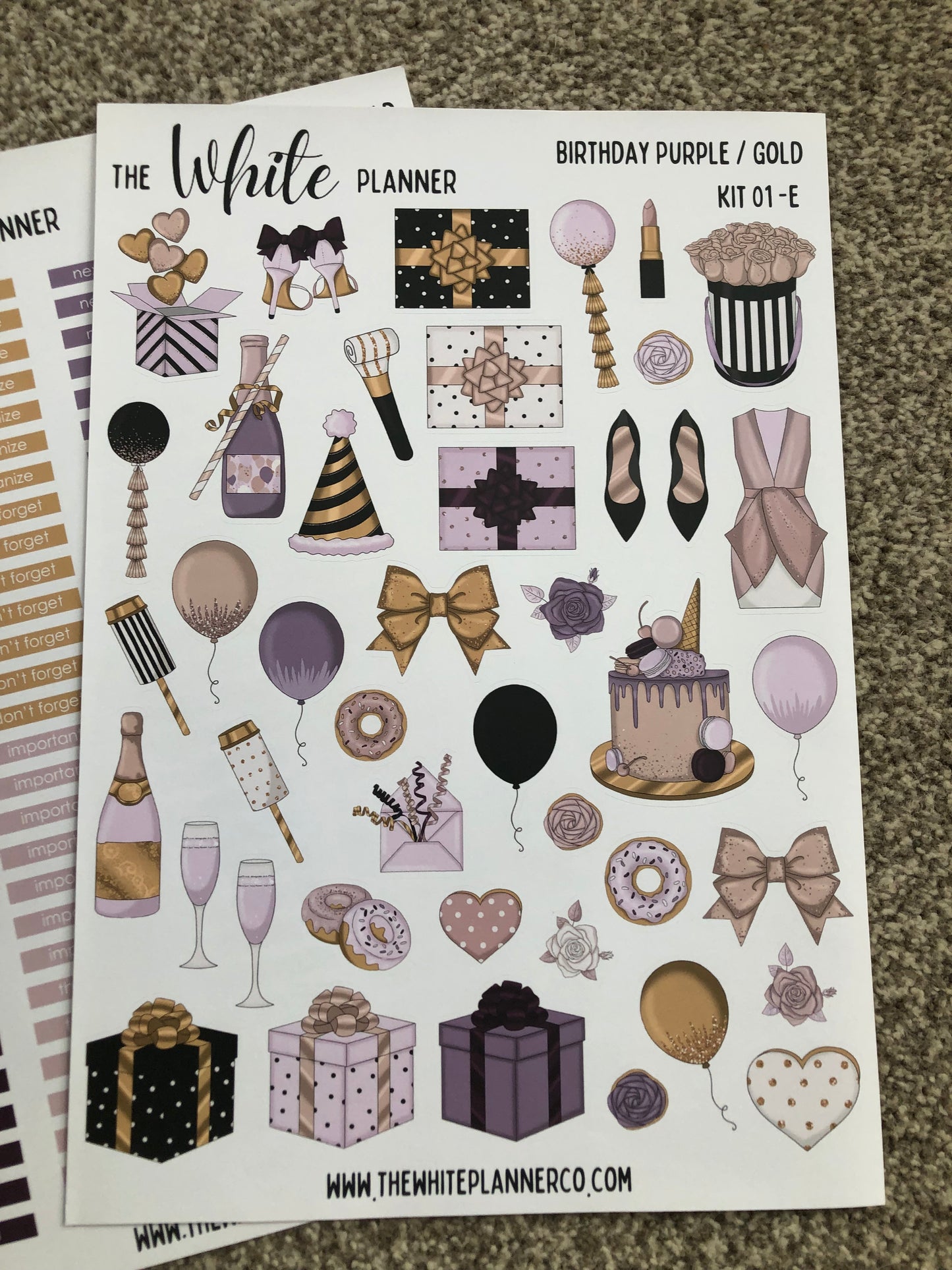 Birthday planner sticker kit oops