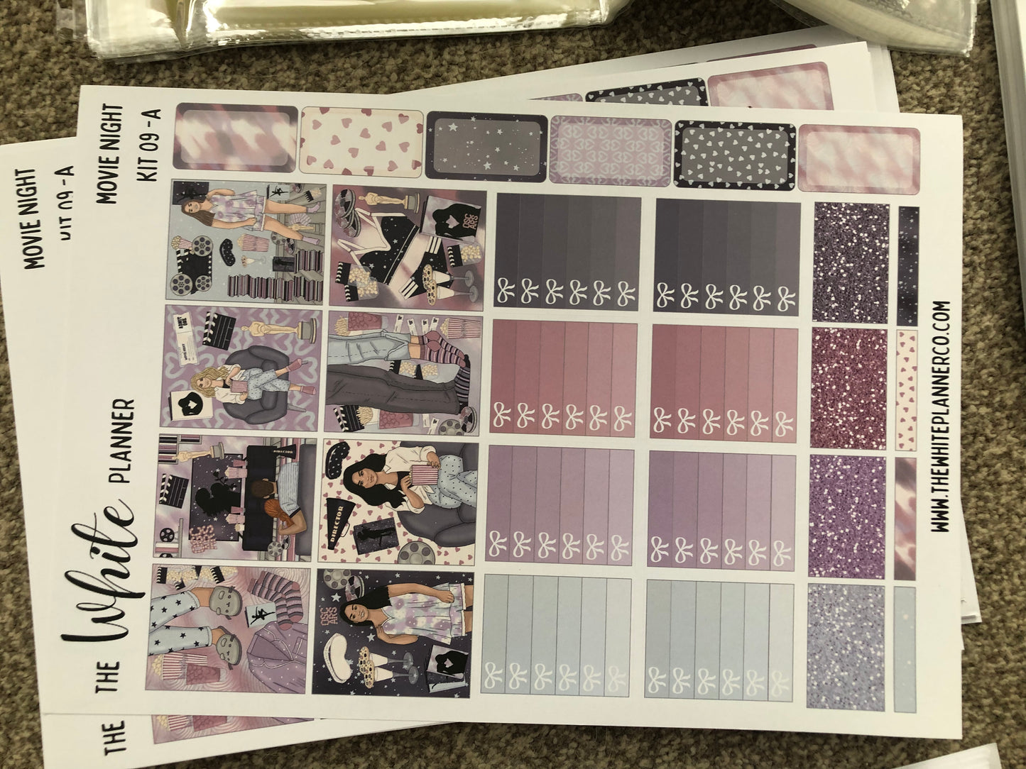 Movie Night planner sticker kit oops