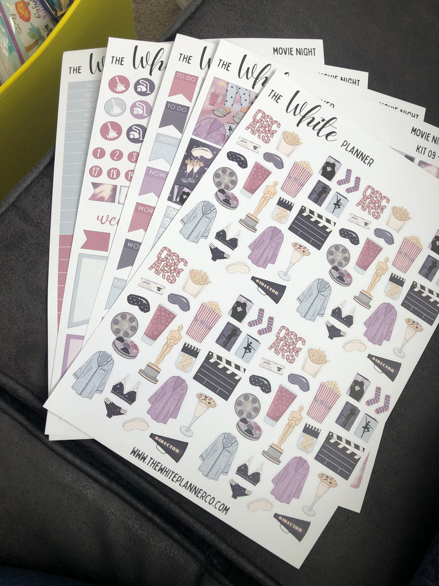 Movie Night planner sticker kit oops