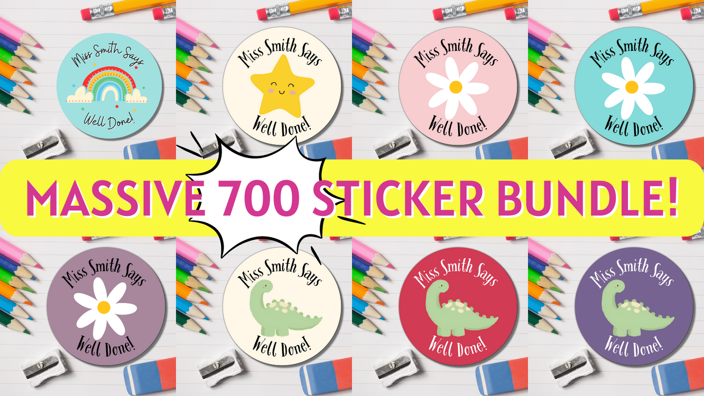 AMAZING VALUE 700x Sticker Bundle - Teacher Sticker Bundle