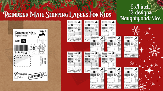 Kids Christmas Shipping Labels 6x4 - 12 Designs