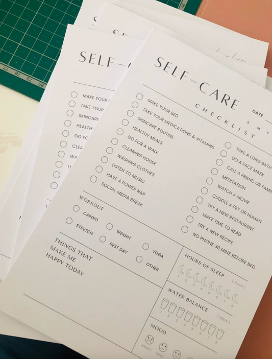 Self Care A5 glued notepad OOPS stock