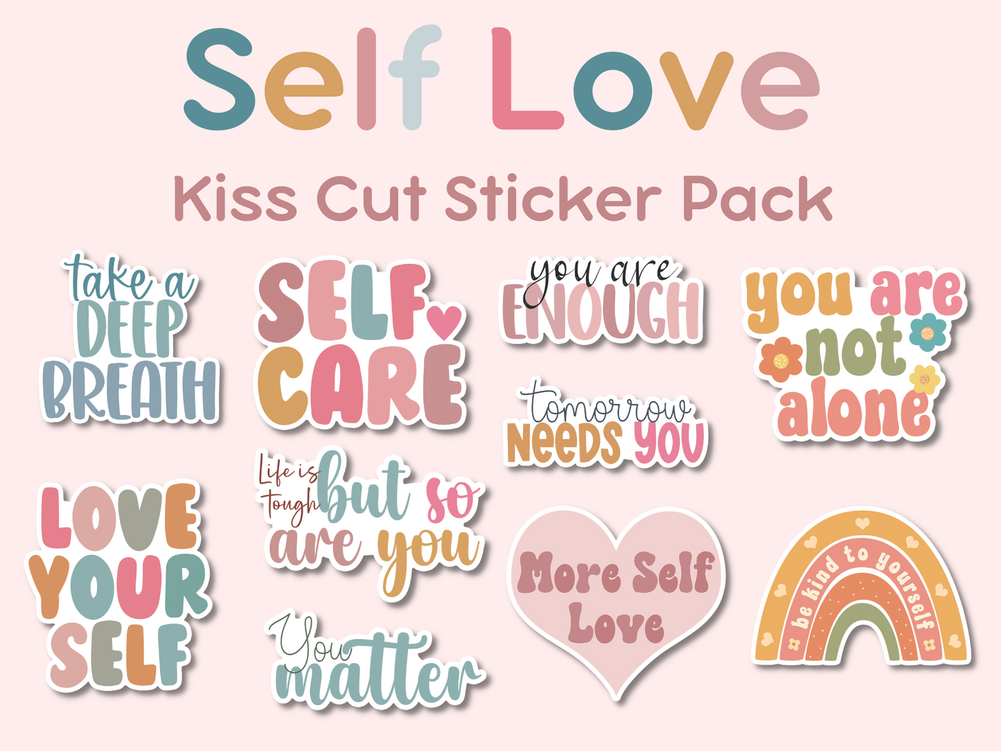 Self Love Kiss Cut Sticker Pack