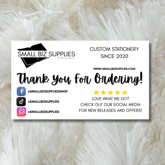 Thank You For Your Order Social Media Business Cards