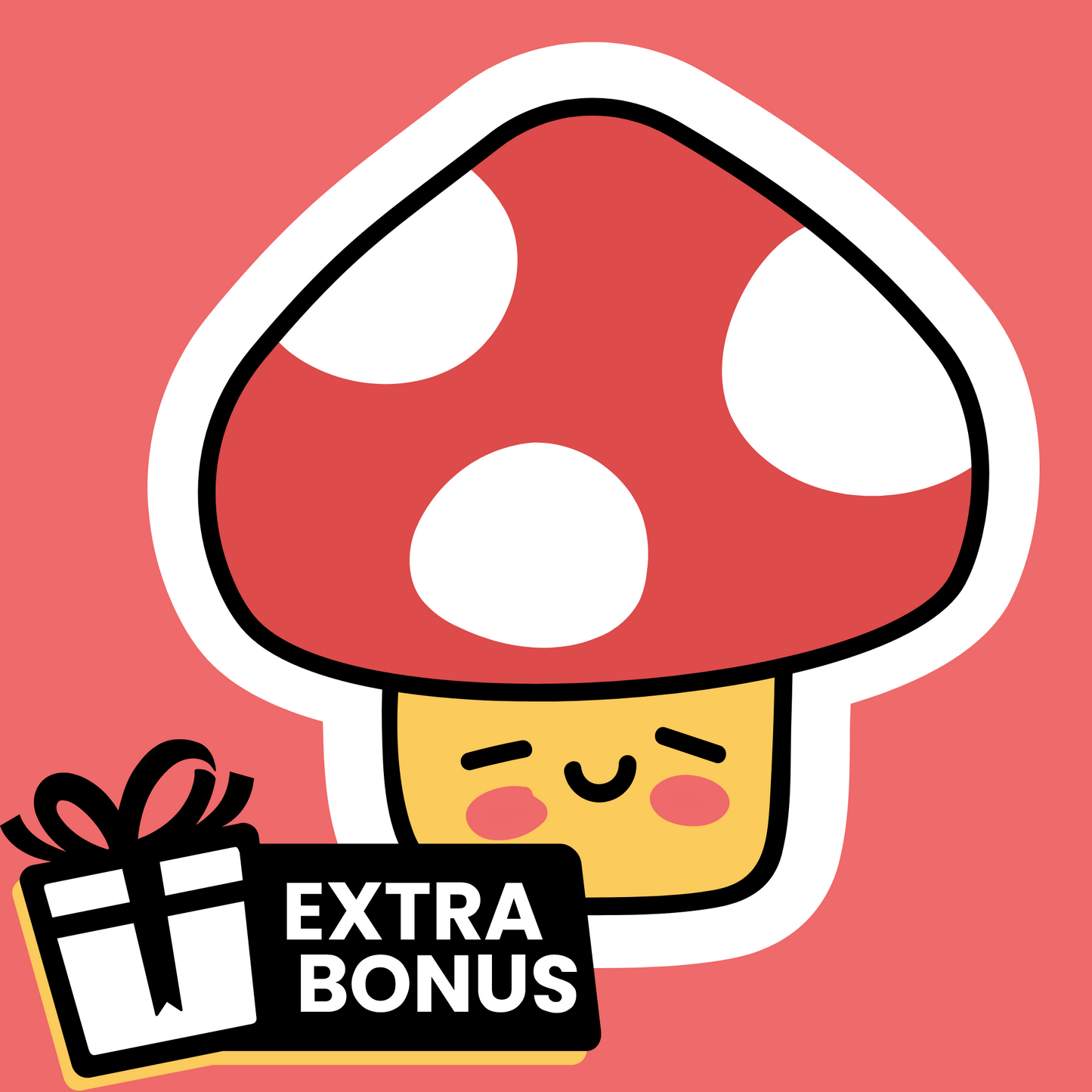 FREE Mushroom Kiss Cut Sticker