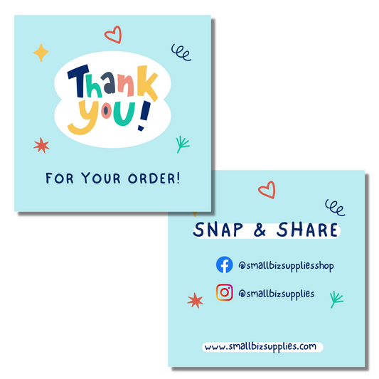 Double Sided Thank You Cards / Snap And Share Cards