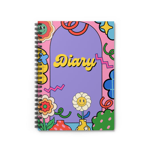 Retro Week To View Wire Bound Diary - Undated