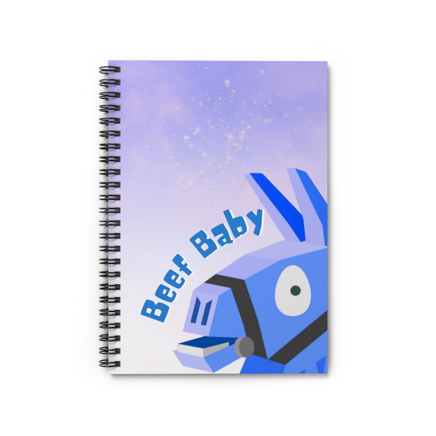 Personalised Blue Llama Gamer Lined Notebook