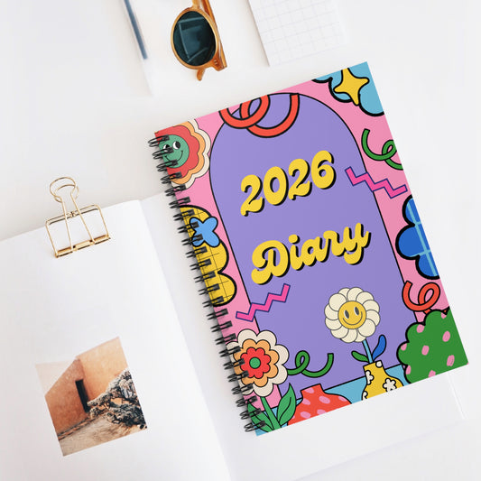PRE ORDER -  Retro 2026 Week To View Diary Spiral Bound A5