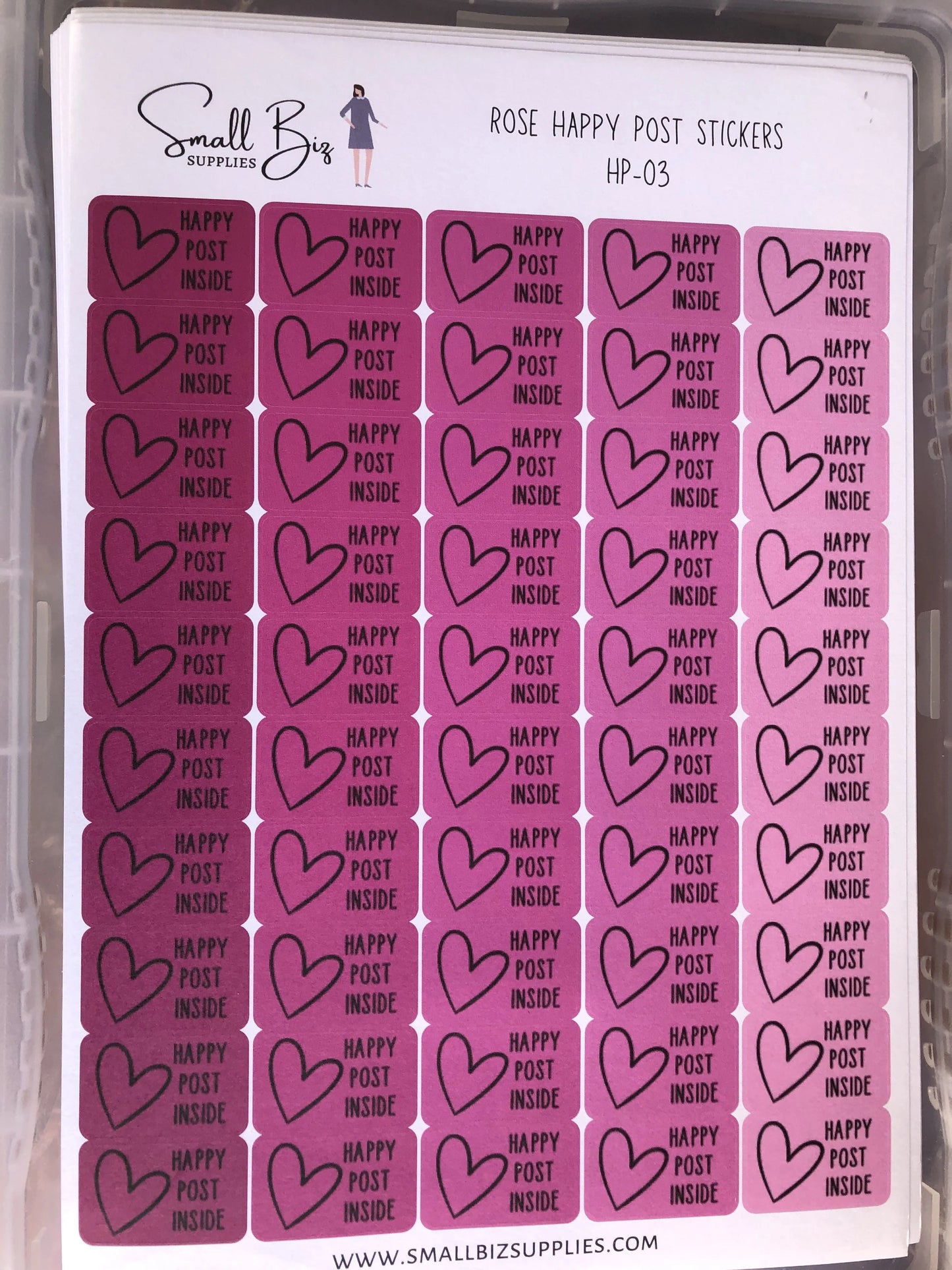 Happy Post Pink Stickers oops