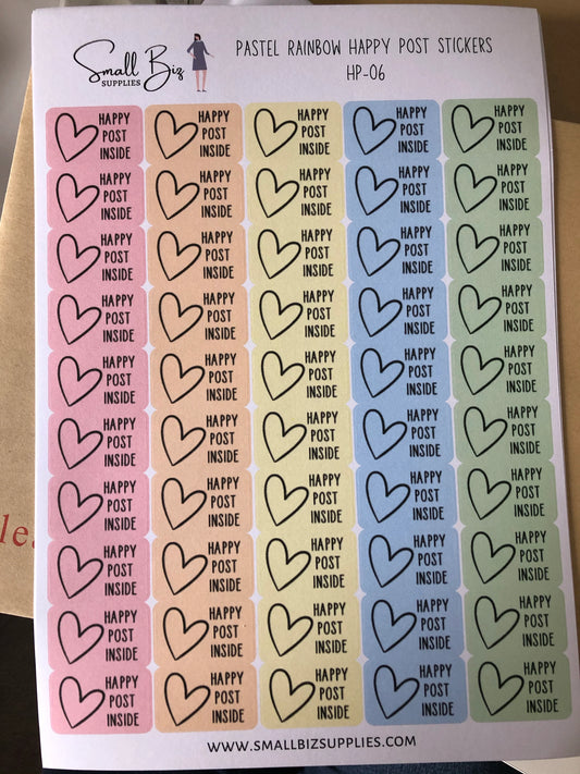 Happy Post Pastel Stickers oops