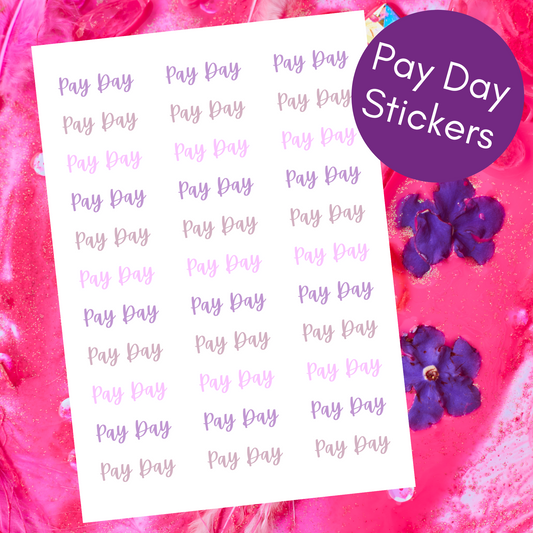 Purple Pay Day Planner Stickers