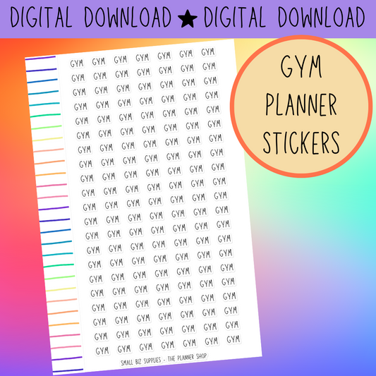 Gym Planner Stickers Digital Download
