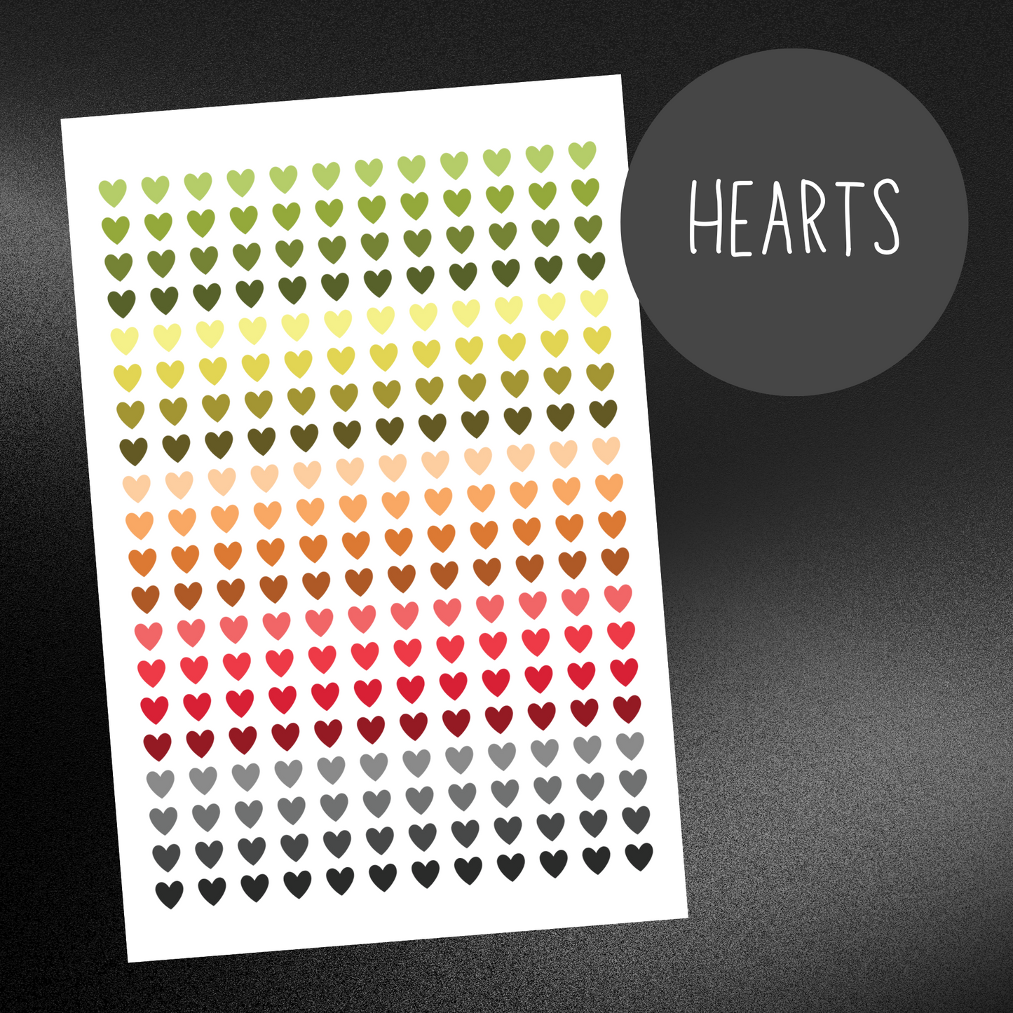 Hearts Planner Stickers