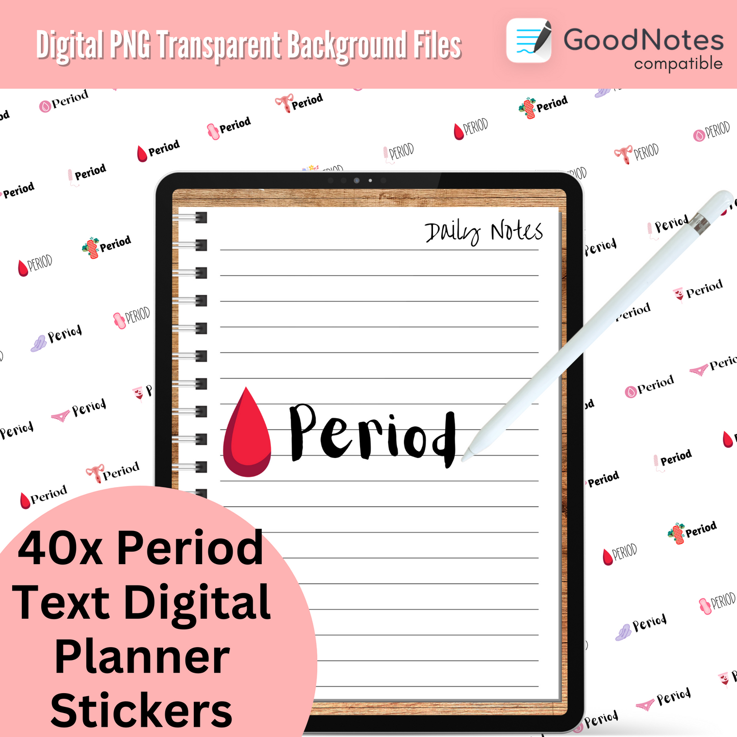 Period Digital Download Planner Stickers