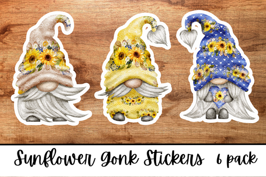 Sunflower Gonk Stickers - Glossy