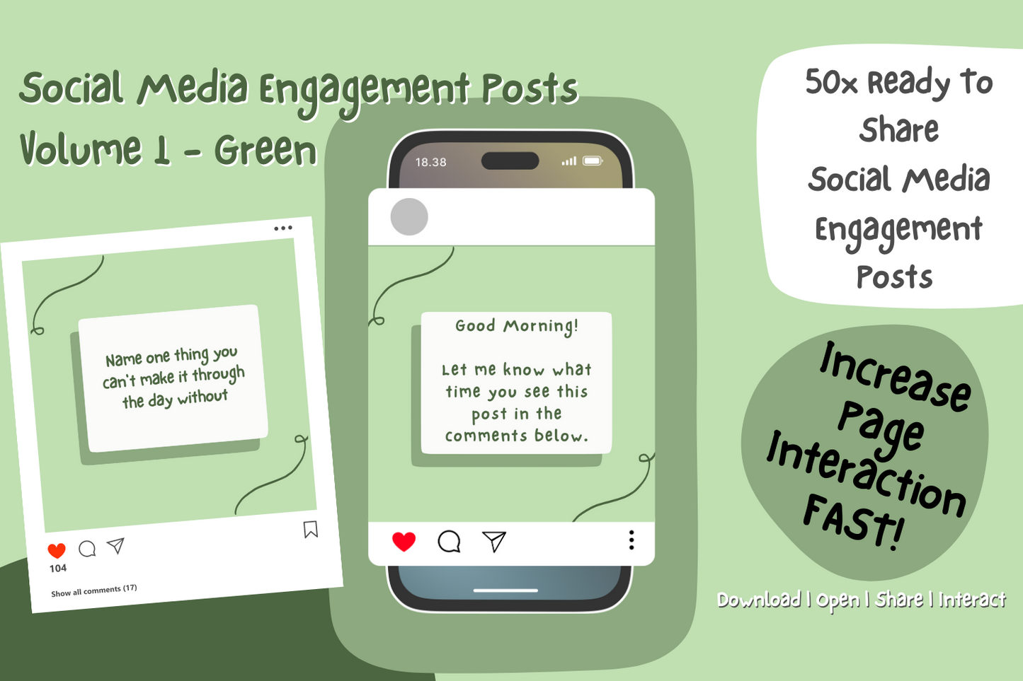 FREE Social Media Engagement Posts - Green