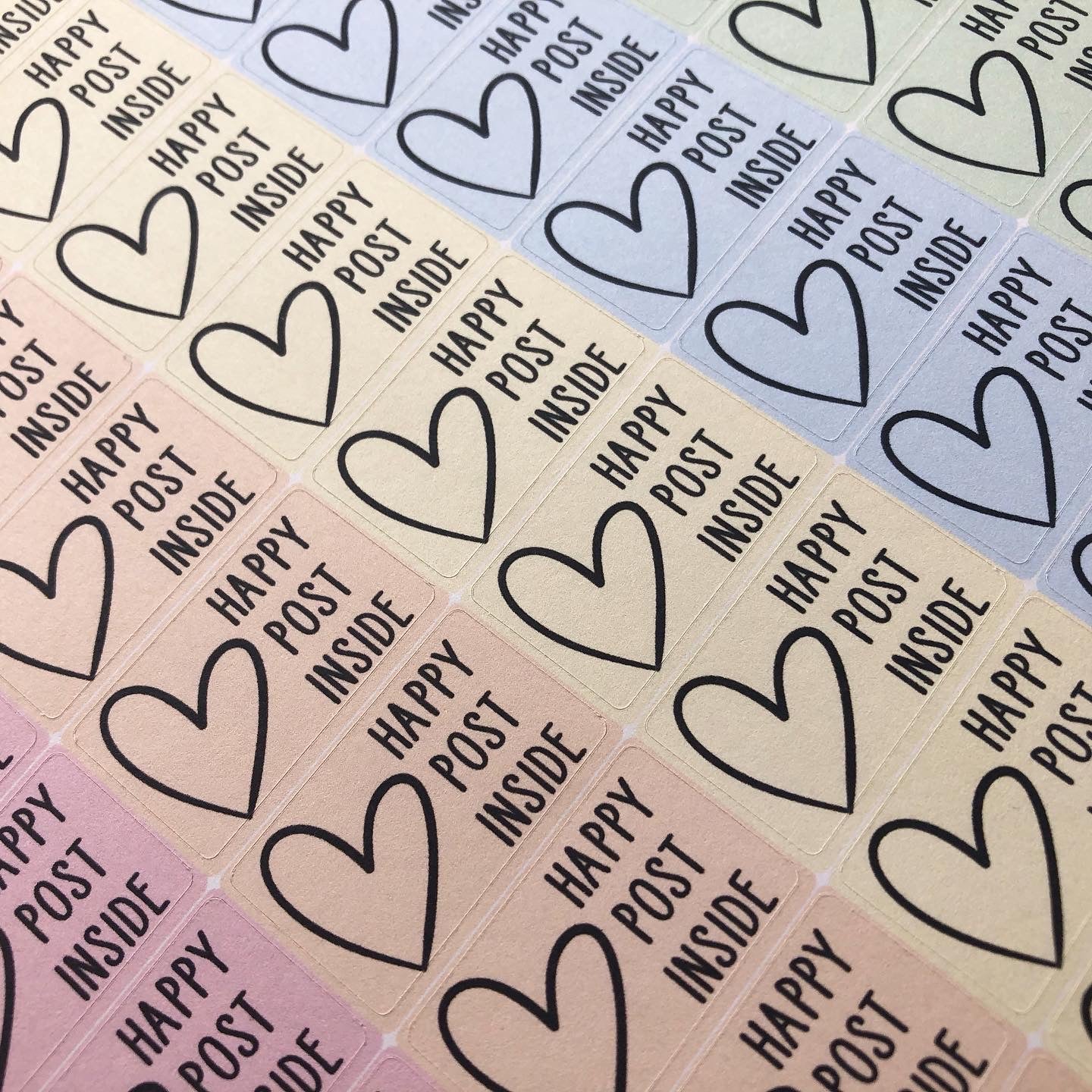 Rainbow / pastel happy post stickers - 55 per sheet