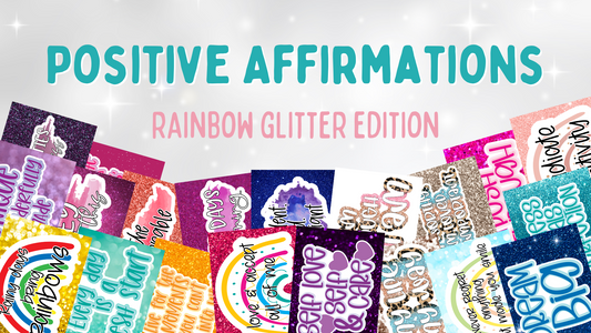 Positive Affirmation Cards - 20 Pack - Glitter Rainbow