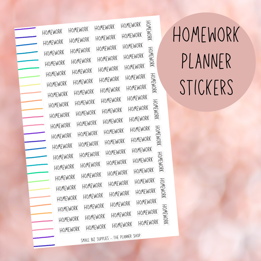 Homework Planner Stickers