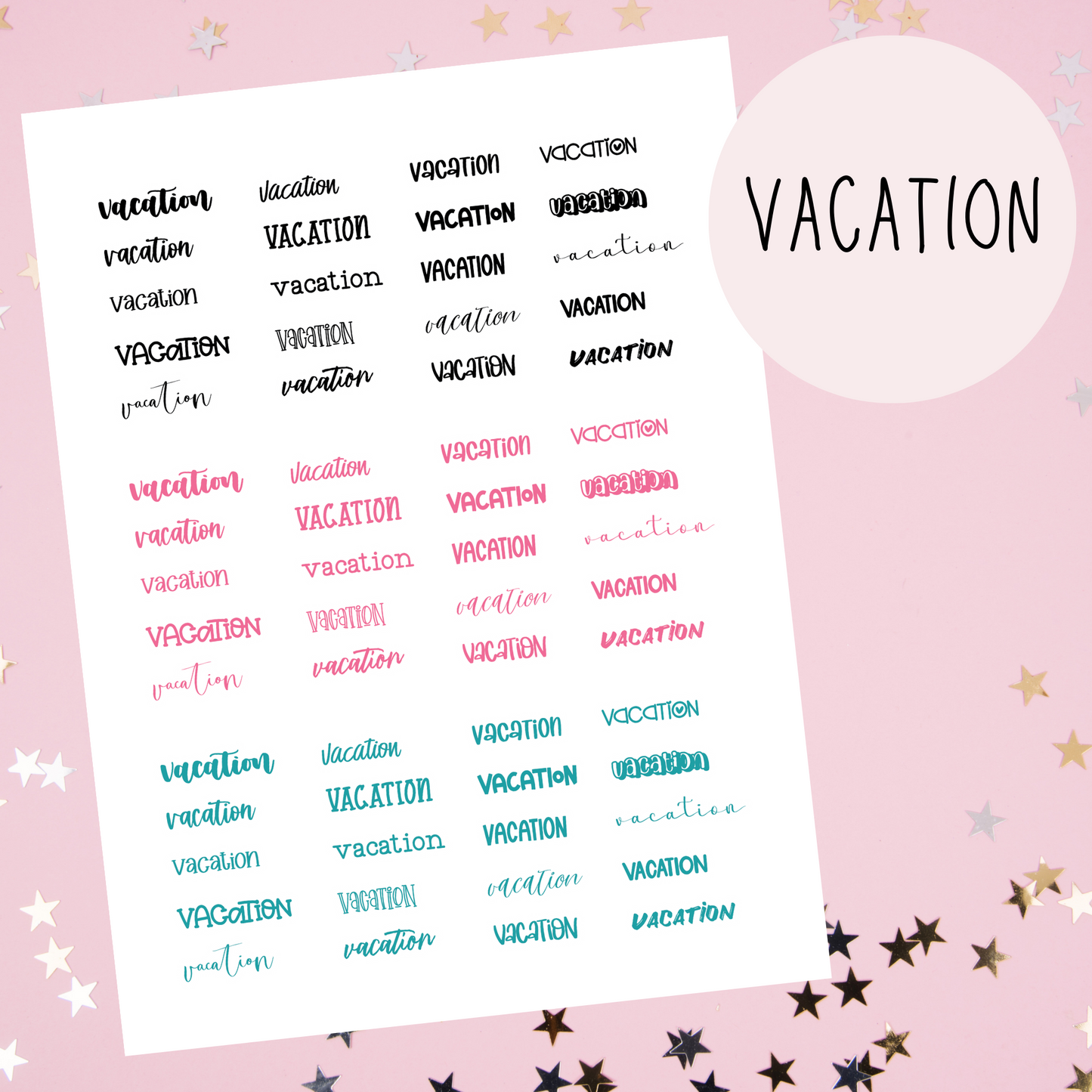 Vacation Planner Stickers