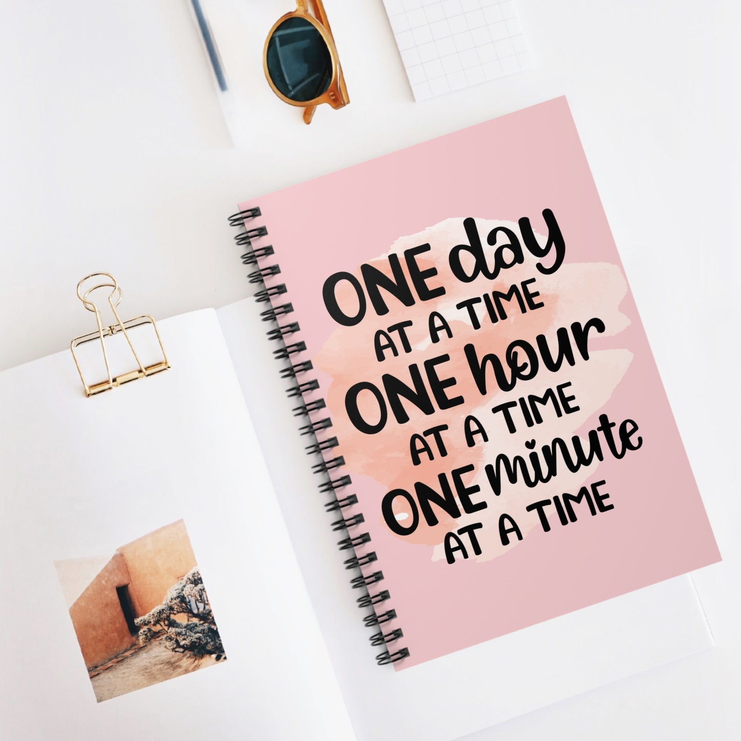 One Day At A Time Lined Notebook