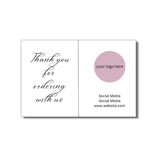 Thank You For Ordering With Us Card