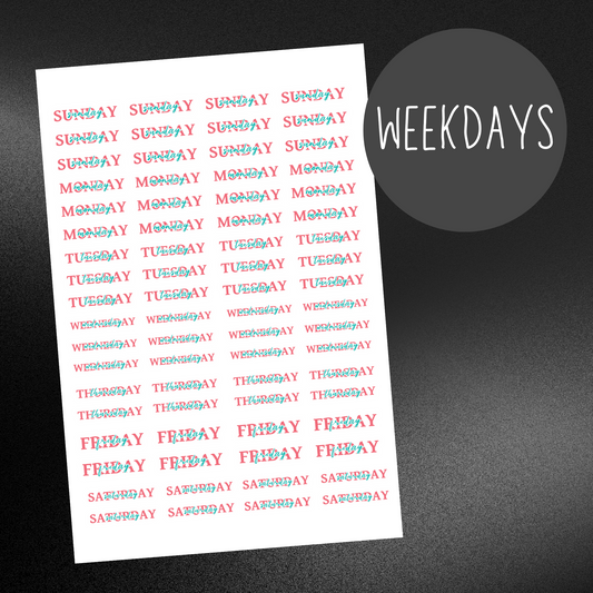 Weekday Planner Stickers