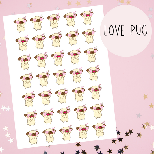 Love Pug Planner Stickers