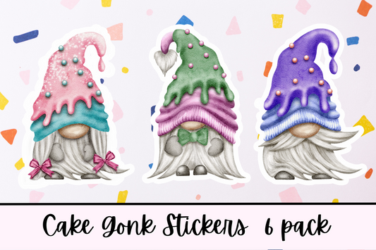 Cake Gonk Stickers - Glossy