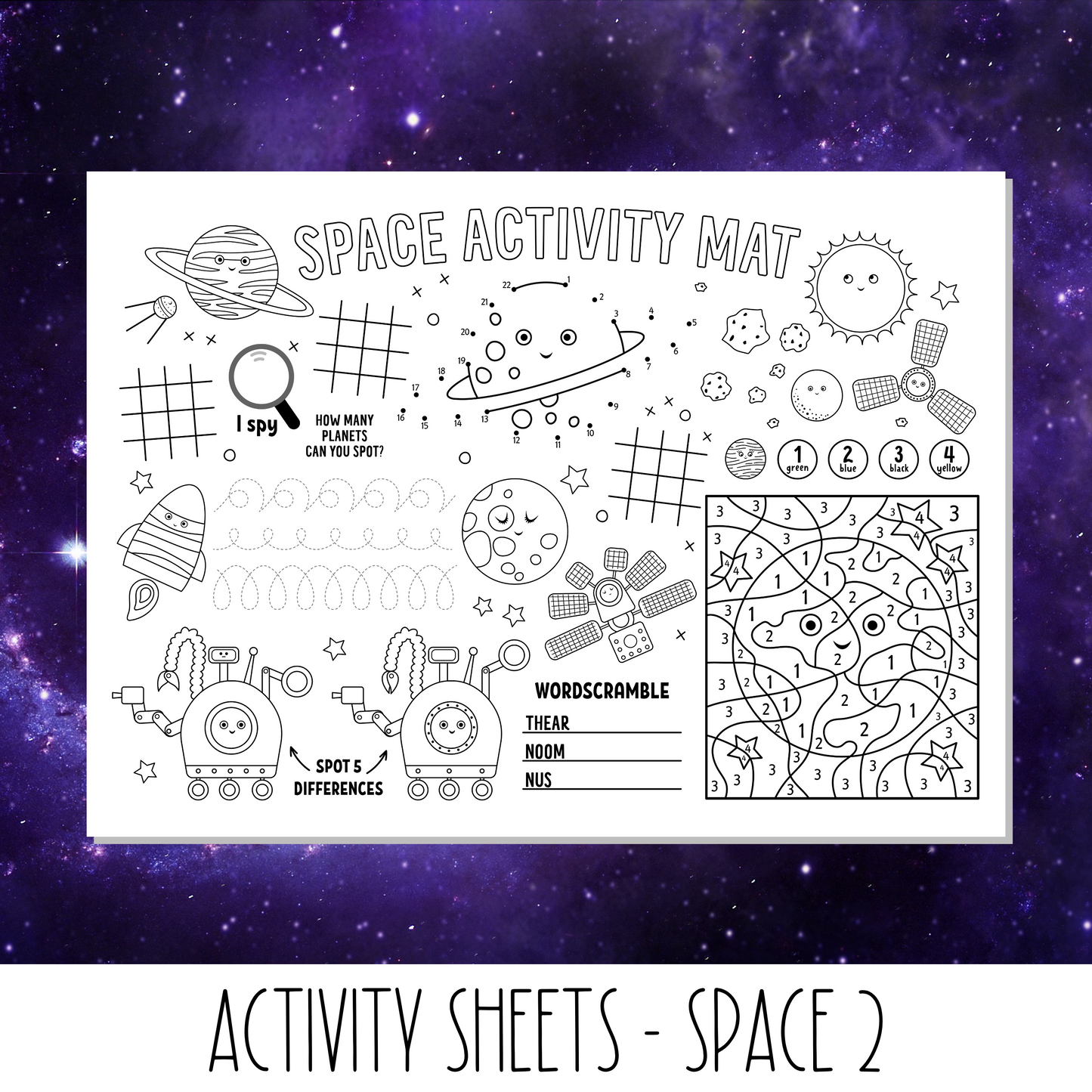 Kids Activity Sheets - Space 2