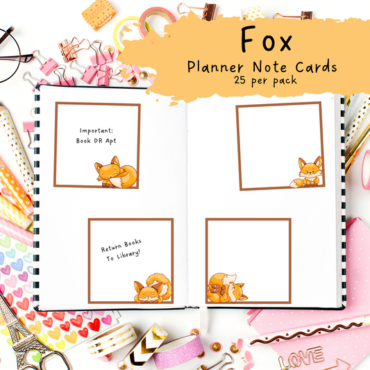 Fox Planner Cards - 25 Pack