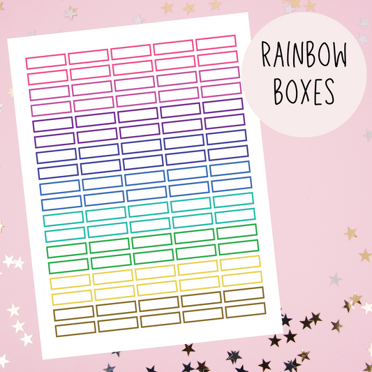 Rainbow Boxes Planner Stickers