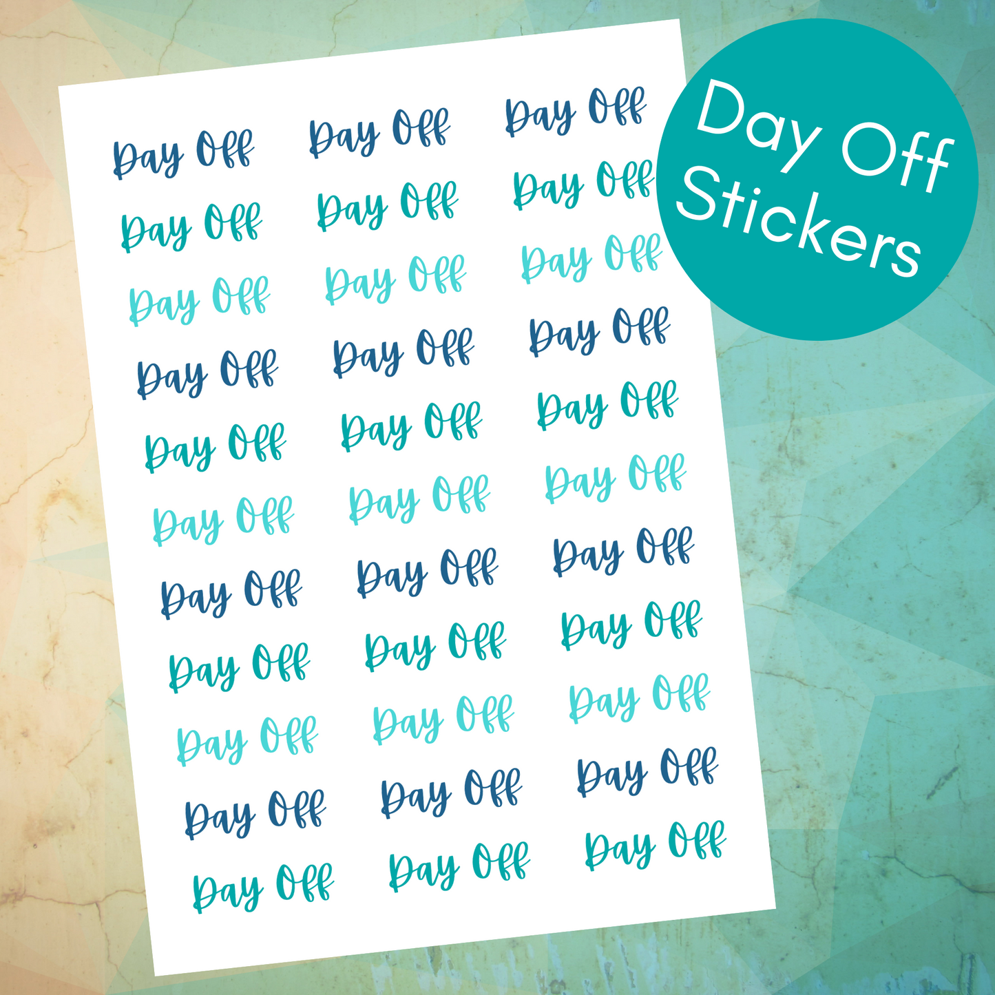 Blue Day Off Planner Stickers
