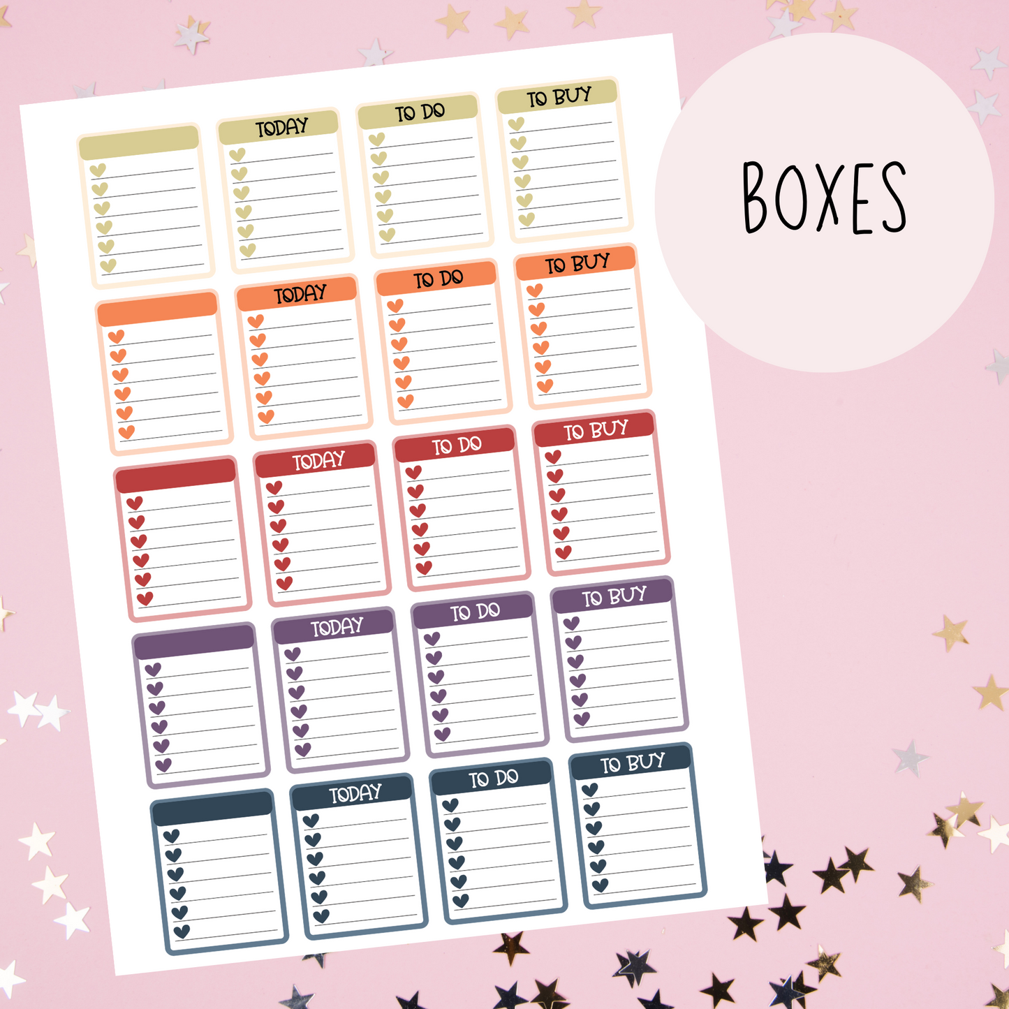 Today Boxes Planner Stickers