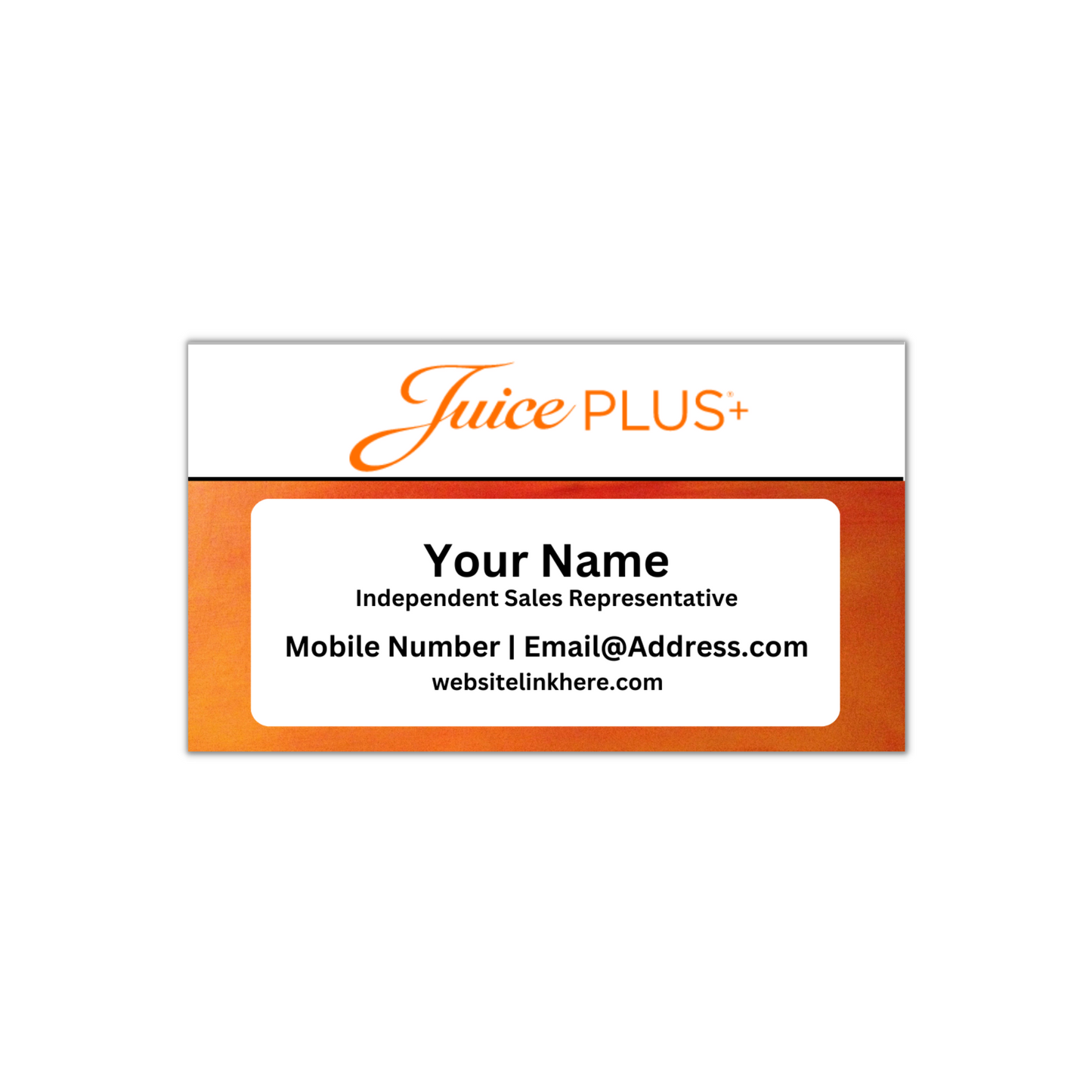 Juice Plus Business Card - Independent Representatives / Network Marketing