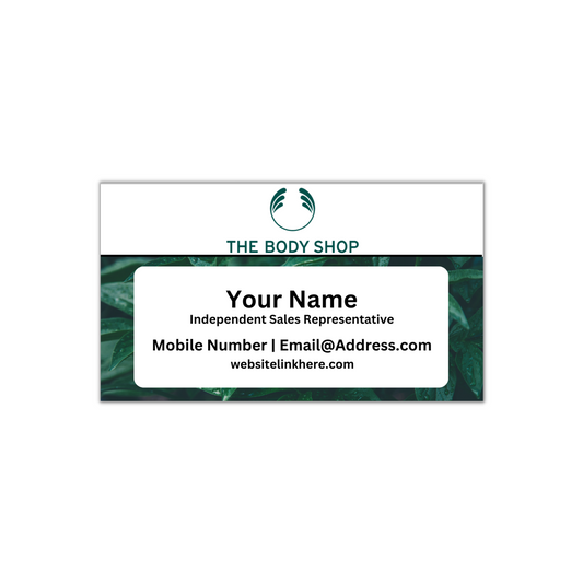 The Body Shop Business Card - Independent Representatives / Network Marketing
