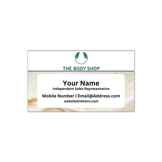 The Body Shop Business Card - Independent Representatives / Network Marketing