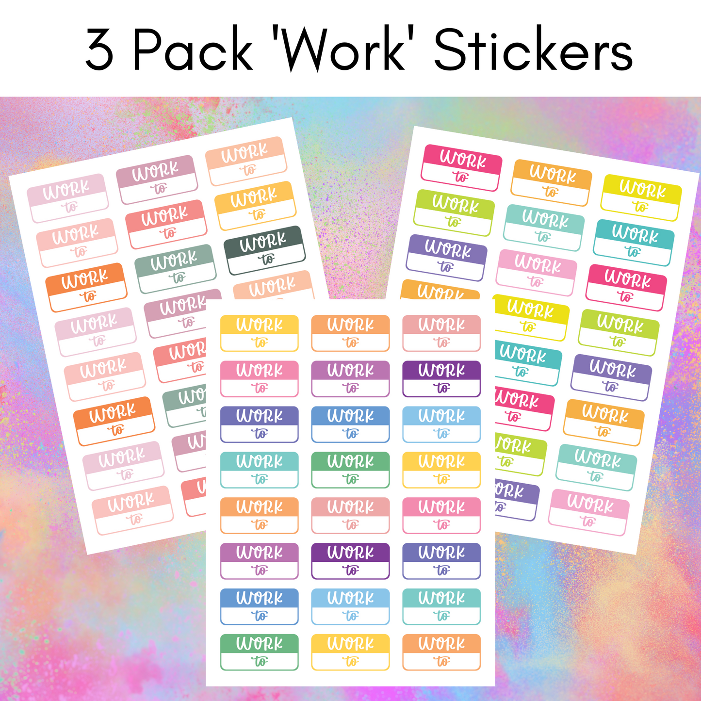 3 Pack Work Planner Stickers