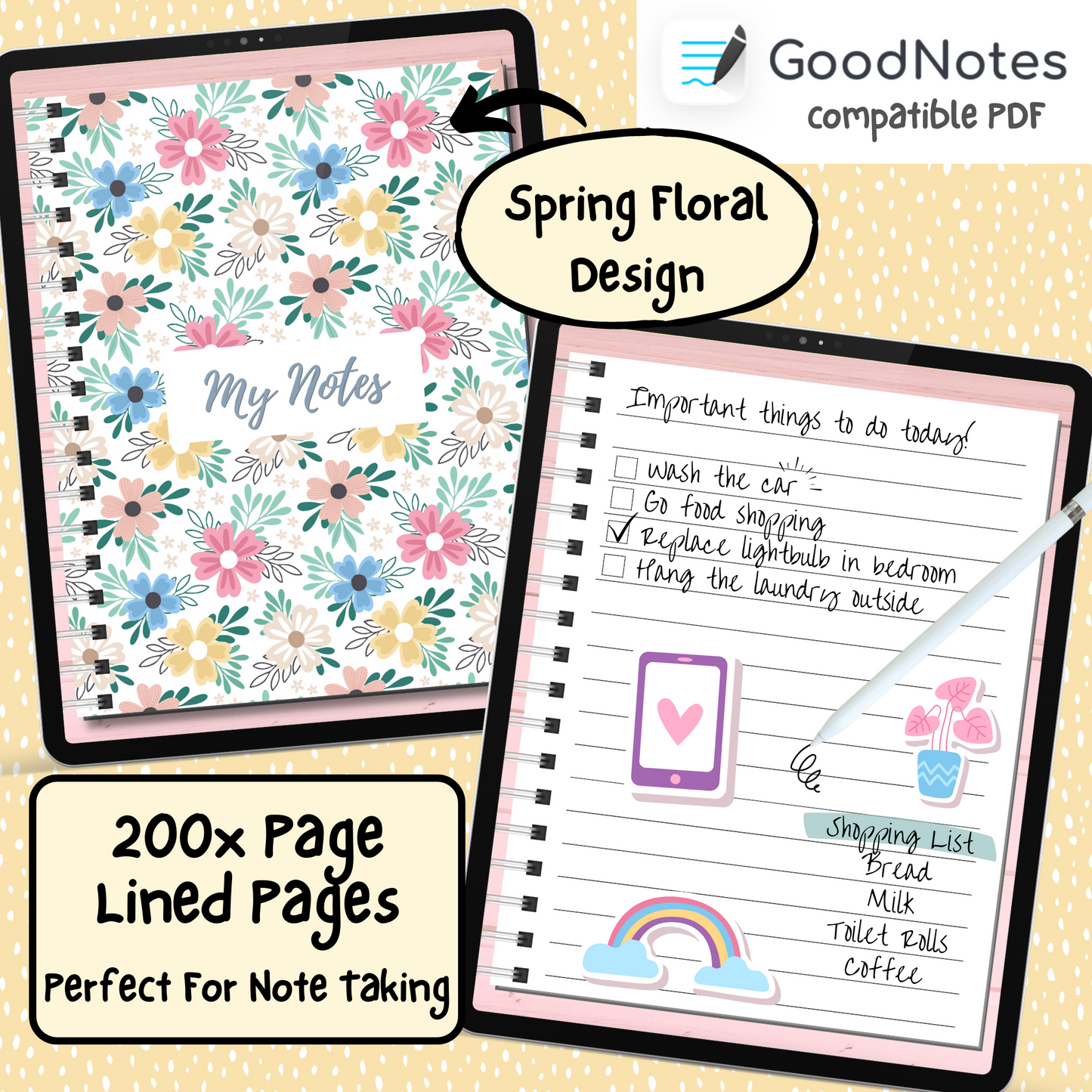 Spring Floral Digital Notebook