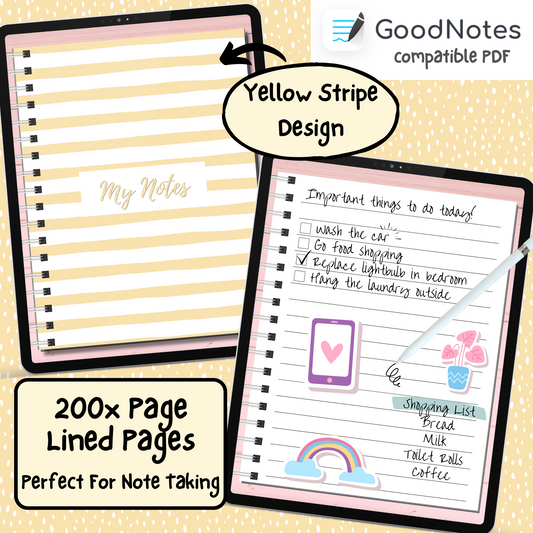 Yellow Stripe Digital Notebook