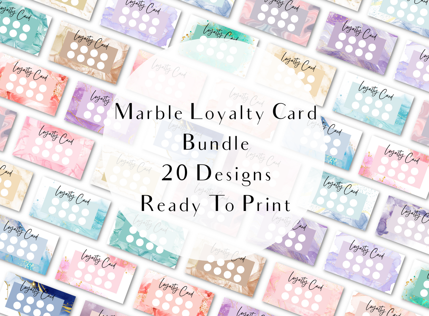 Marble Loyalty Card Bundle - Digital Download