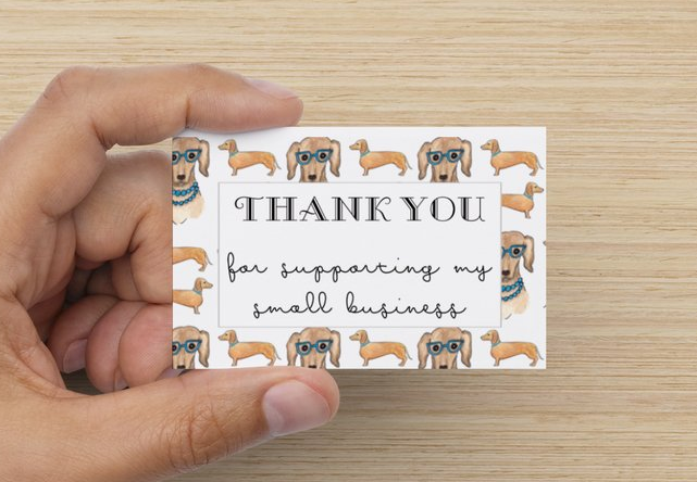 Dog design thank you for supporting my small business cards