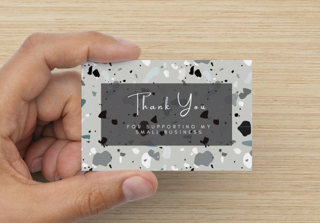 Grey Thank you for supporting my small business cards