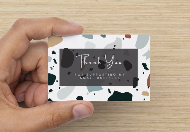 Abstract - Thank You For Supporting My Small Business Cards