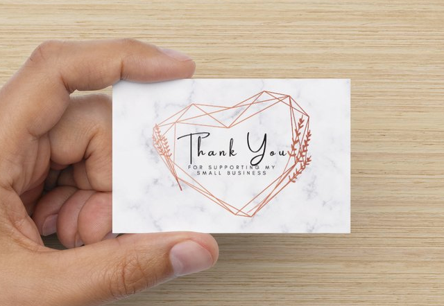 Marble Heart Thank you for supporting my small business cards