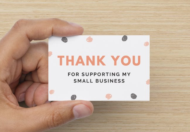 Polka Dot Thank you for supporting my small business cards