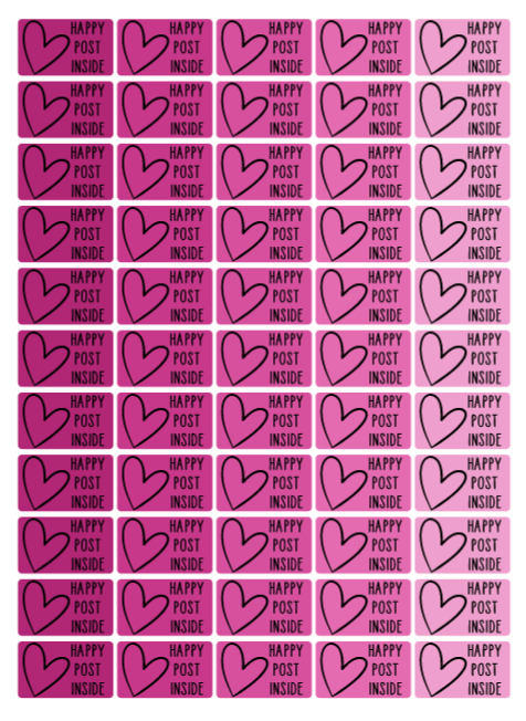 Rose happy post stickers - 55 per sheet
