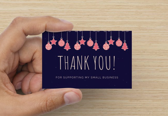 Winter / Christmas Thank you for supporting my small business cards