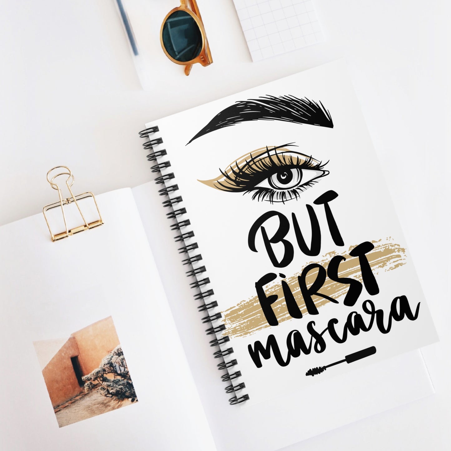 But First, Mascara Lined Notebook